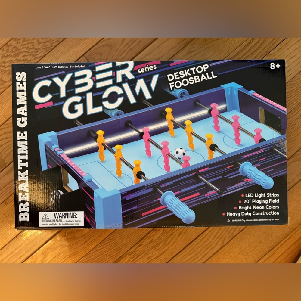 Desktop foosball cyber glow used in original box